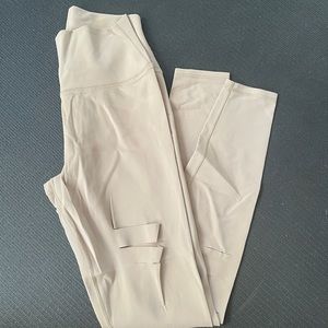 Alo ripped pant in stone color small